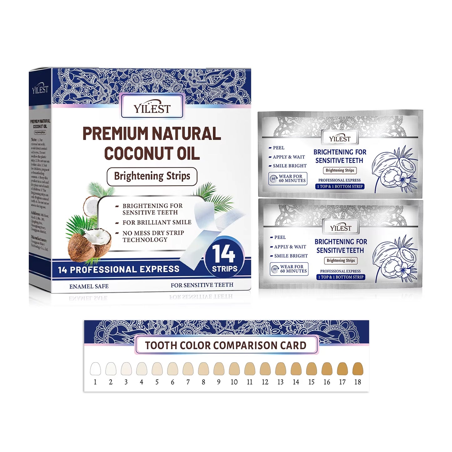 14 Strips Teeth Whitening Strips,Remove Plaque Stains Cleaning Oral Hygiene Sensitivity Relief,Fresh Breath Brighten Tooth Care