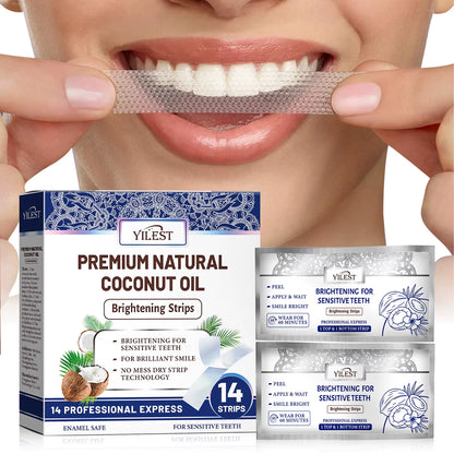 14 Strips Teeth Whitening Strips,Remove Plaque Stains Cleaning Oral Hygiene Sensitivity Relief,Fresh Breath Brighten Tooth Care