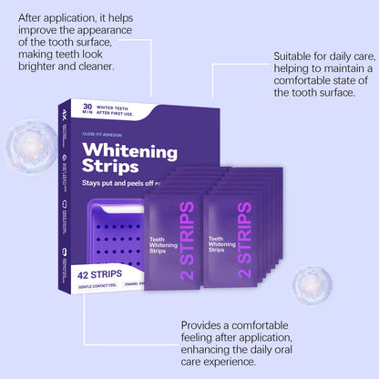 Transform Your Smile with Purple Teeth Whitening Strips - Gentle Stain Removal for a Lasting Bright Smile