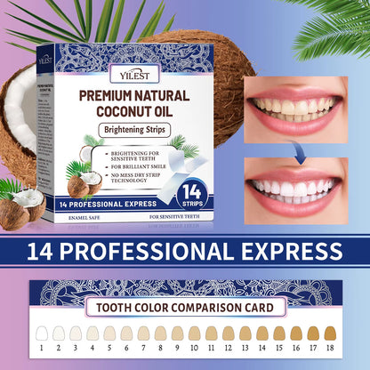 14 Strips Teeth Whitening Strips,Remove Plaque Stains Cleaning Oral Hygiene Sensitivity Relief,Fresh Breath Brighten Tooth Care